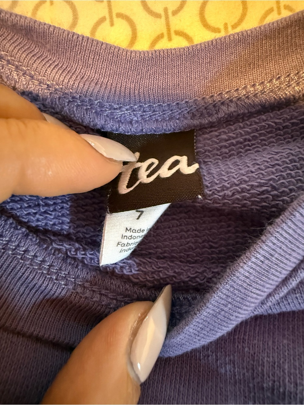Tea Collection Purple Ruffle-Front Sweatshirt - Picture 2 of 3